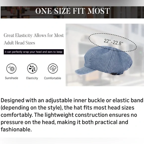 🔥🔥🆕Denim Newsboy Cap - Picture 4 of 6